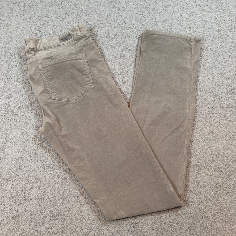 Paige Skyline Straight Corduroy Pants Womens 28 Gray Mid Rise Stretch